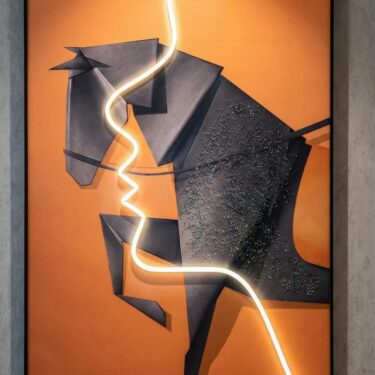 Tableau Lumineux "Étalon Géométrique" – Art Abstrait Contemporain