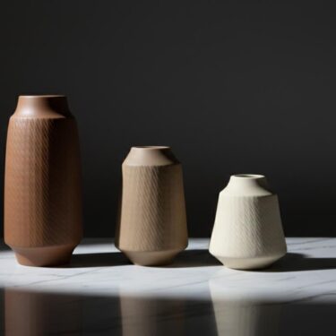 Trio de Vases "Eos" en Céramique Fine – Dégradé de Teintes Naturelles