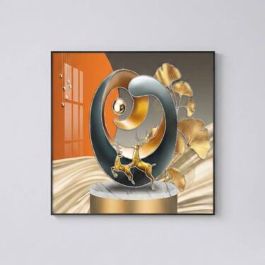 Tableau 3D – 80x80 cm – Sculpture Dorée