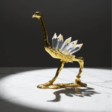 Statuette "Autruche de Prestige aux Cristaux"