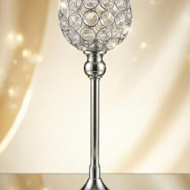 Photophore Majestueux en Cristal et Argent "Étoile de Soirée"
