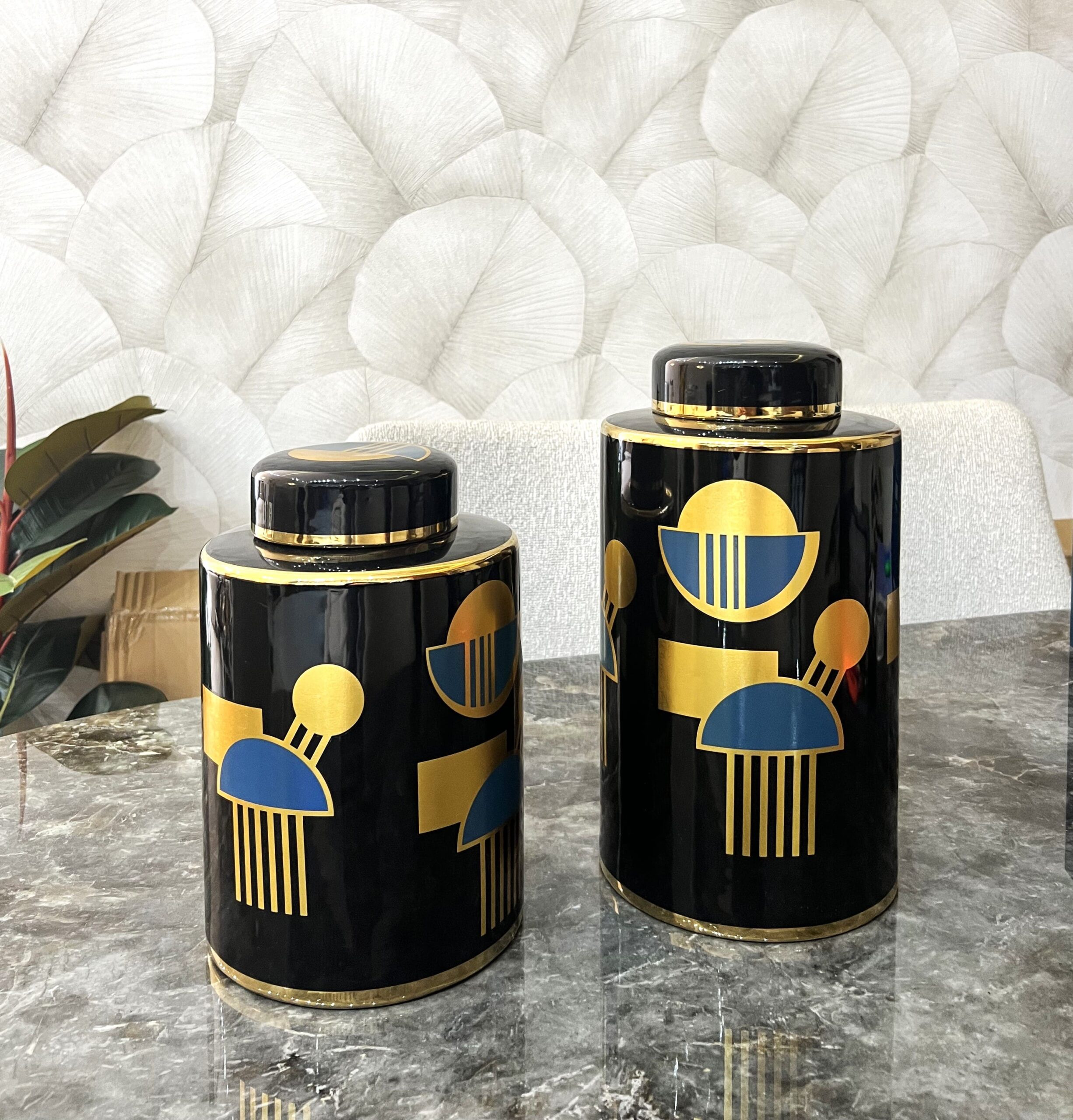 Set de 2 Pots en Céramique Design – Duo de Jarres Prestige